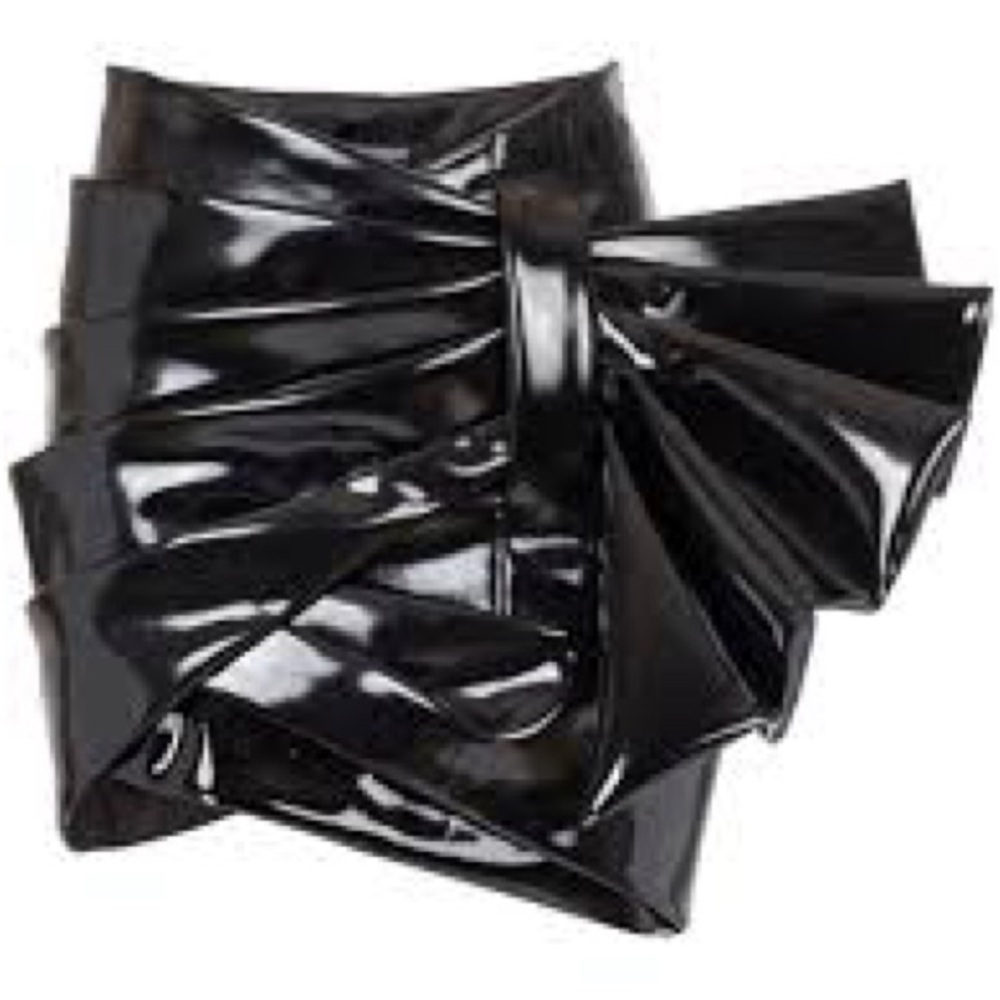 Balmain black drapes vinyl skirt